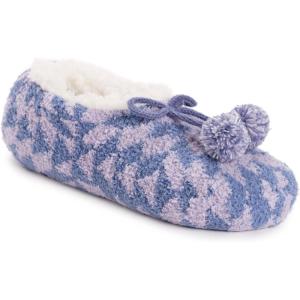 imageMUK LUKS Womens Cozy Ballerina Slipper with Sherpa LiningBluePurple