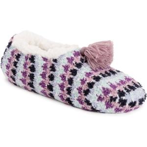 imageMUK LUKS Womens Cozy Ballerina Slipper with Sherpa LiningNavyPurple
