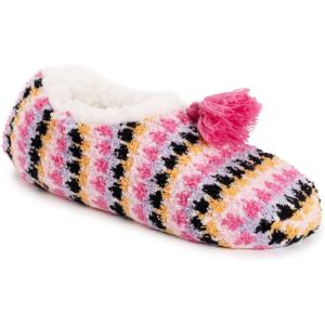imageMUK LUKS Womens Cozy Ballerina Slipper with Sherpa LiningPink Multi