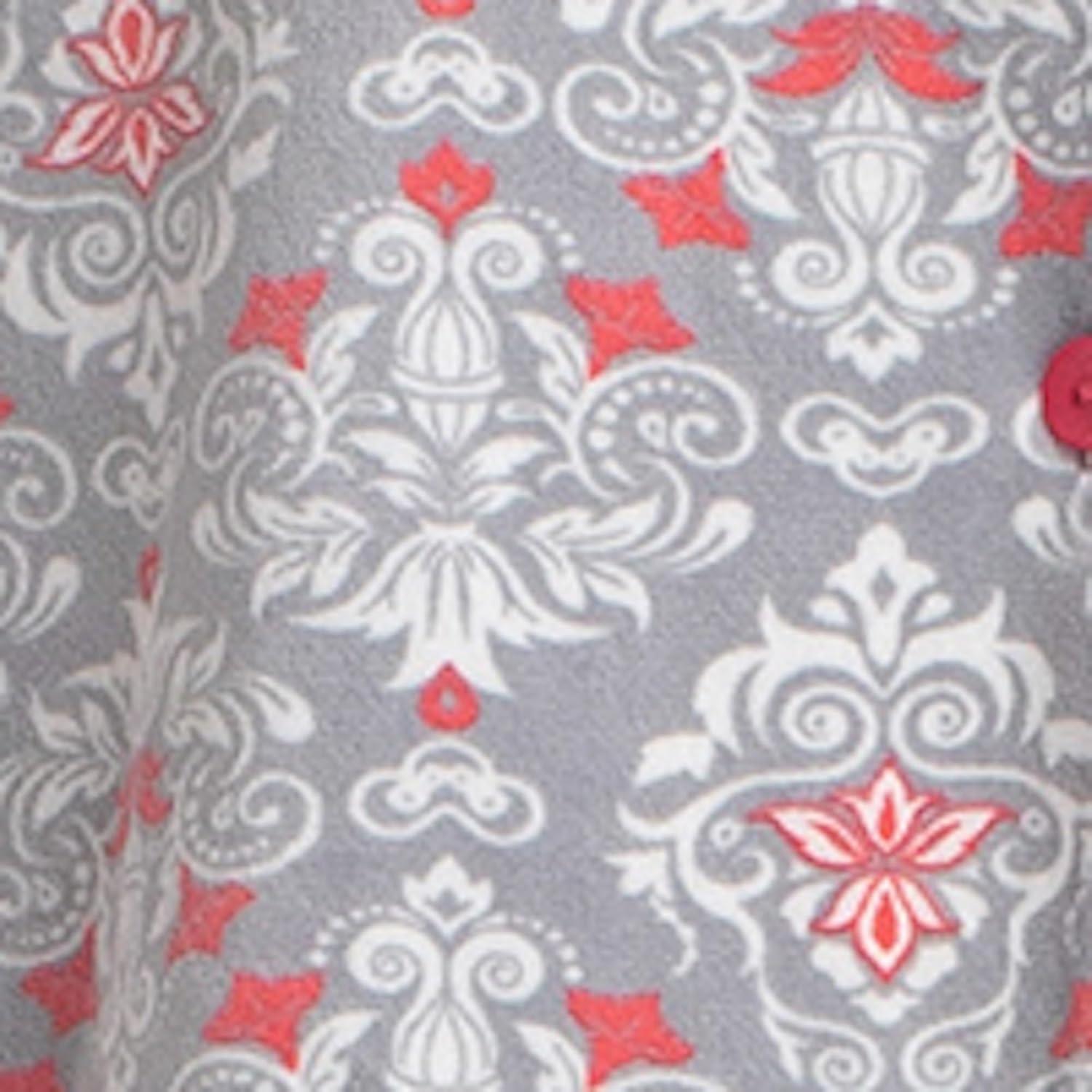 imageMUK LUKS Womens 2 Piece Pajama Set  Silky Veluor Button Down Top and Pajama Pants Lovely Gems Pijamas de MujerDainty Damask Coral