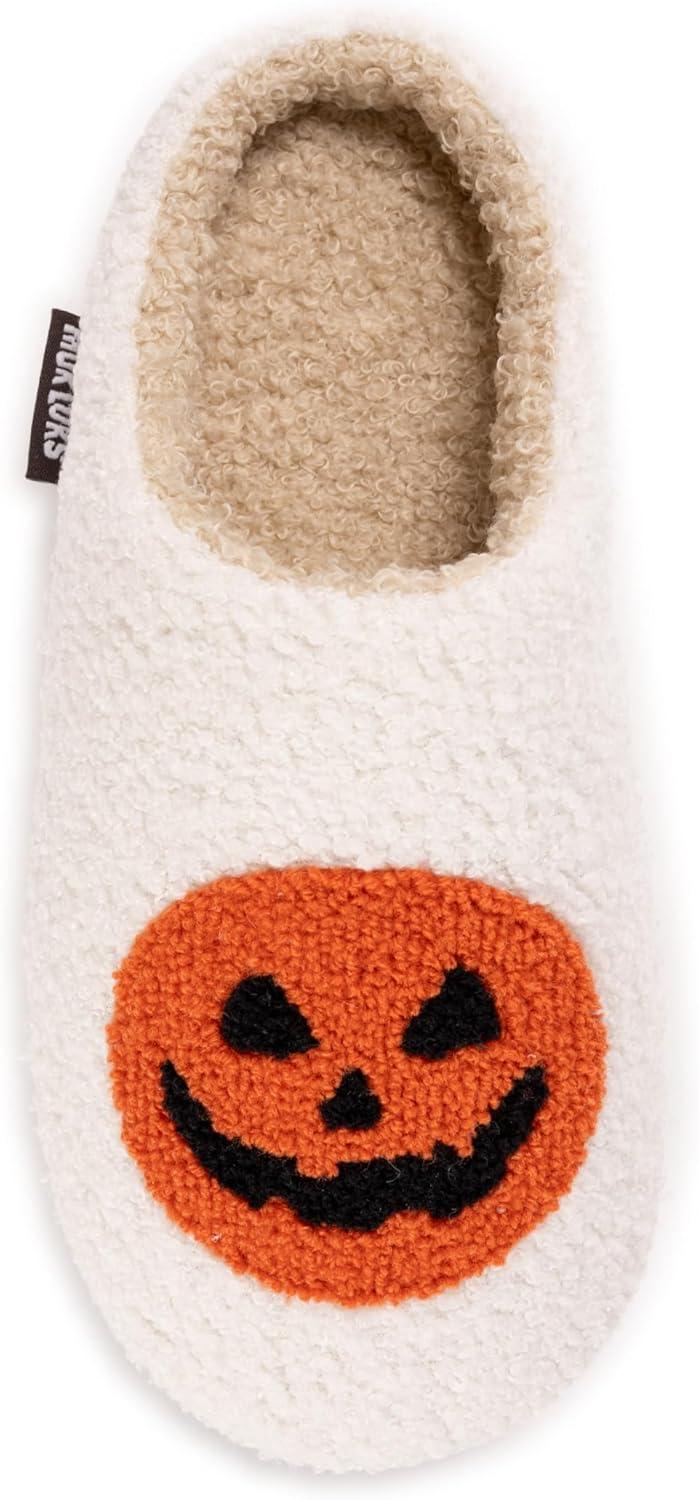imageMUK LUKS Womens Novelty Punch Needle Grey CatIvoryJack O Lantern