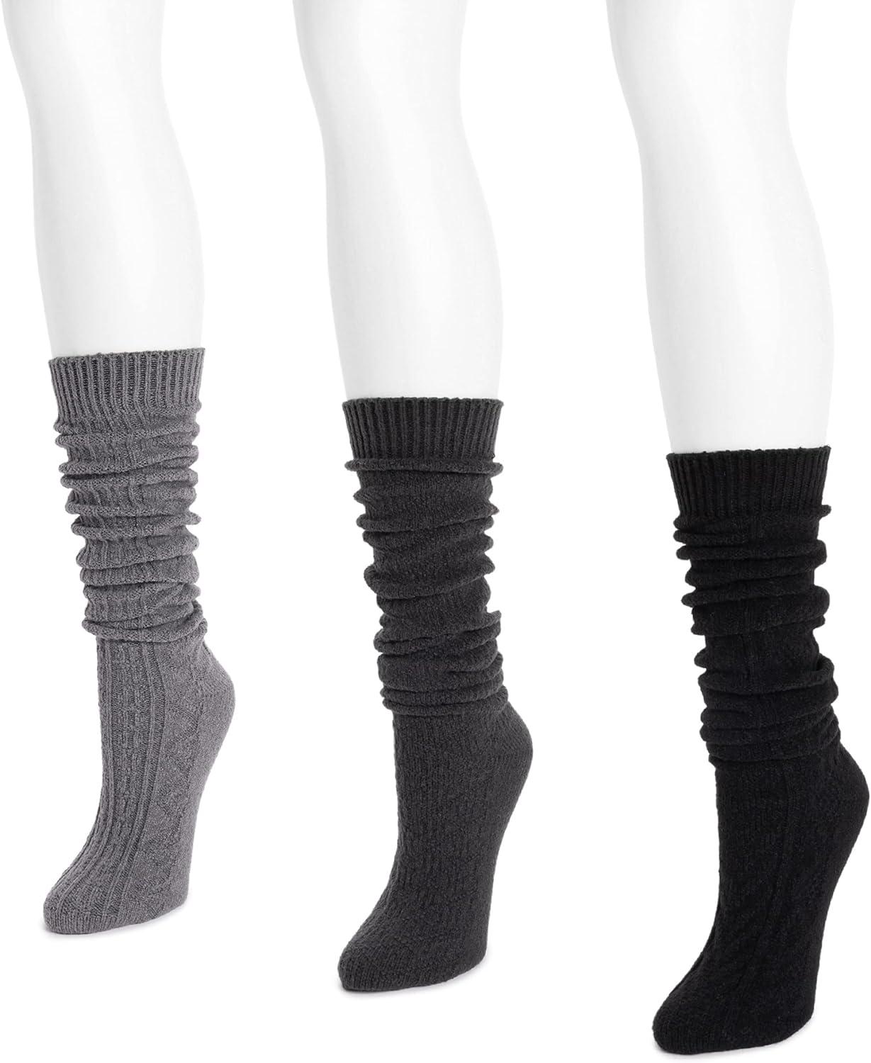 imageMUK LUKS womens Microfiber Socks 3 Pair PackDk Neutral