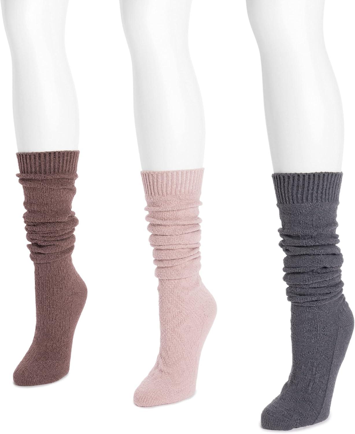 imageMUK LUKS womens Microfiber Socks 3 Pair PackMuted Tones