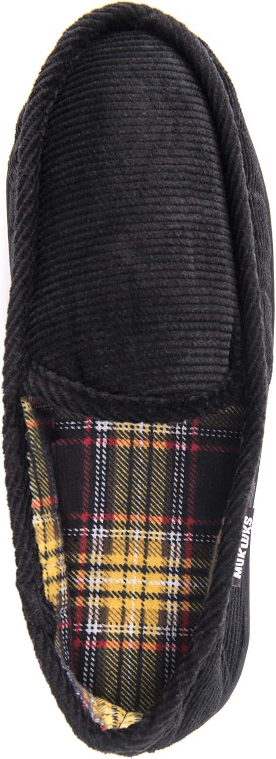 imageMuk Luks Mens Corduroy Moccasin with Flannel LiningBlack