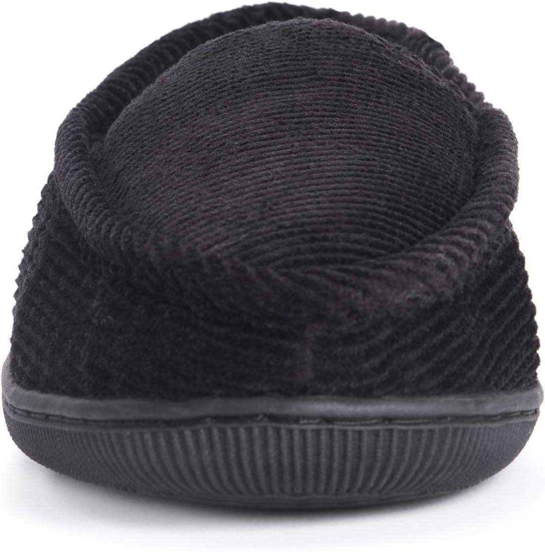 imageMuk Luks Mens Corduroy Moccasin with Flannel LiningBlack