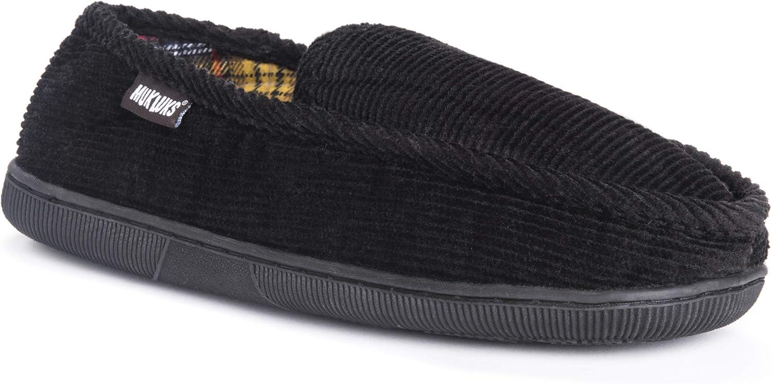 imageMuk Luks Mens Corduroy Moccasin with Flannel LiningBlack