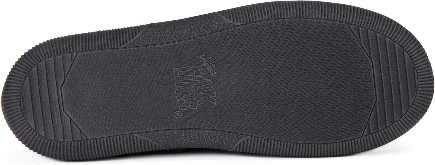 imageMuk Luks Mens Corduroy Moccasin with Flannel LiningBlack