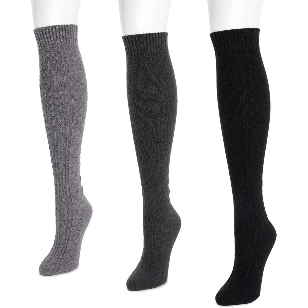 imageMUK LUKS womens Microfiber Socks 3 Pair PackDk Neutral