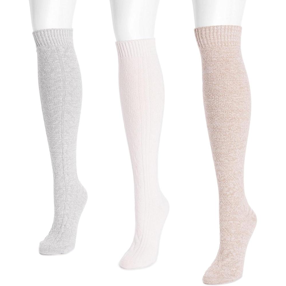 imageMUK LUKS womens Microfiber Socks 3 Pair PackLight Neutral