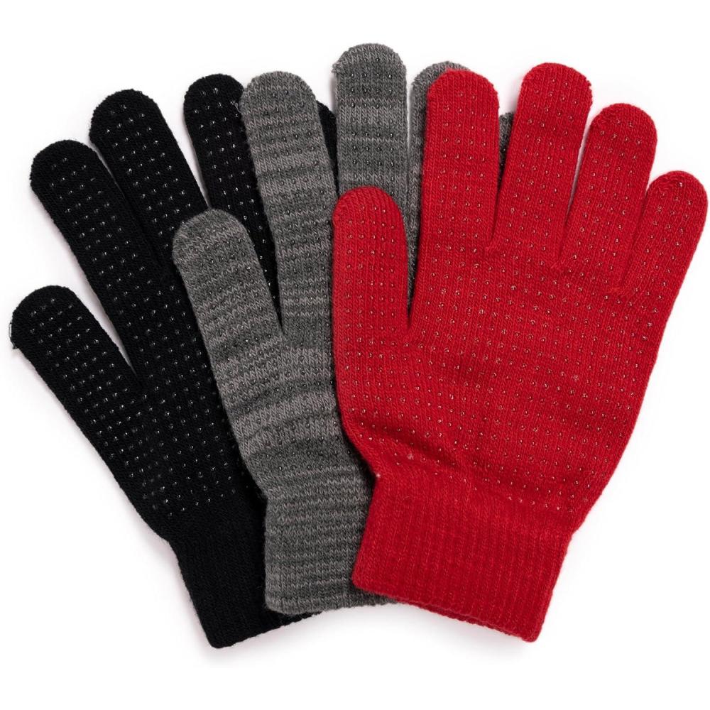 imageMUK LUKS womens Microfiber Socks 3 Pair PackRedGreyBlack