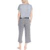 imageMUK LUKS 2 Pack Womens Pajama Set  Shorts Capris Tank Top and TShirt Loungewear Pajamas All Mixed up Conjunto PijamaBlack Grey