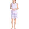 imageMUK LUKS 2 Pack Womens Pajama Set  Shorts Capris Tank Top and TShirt Loungewear Pajamas All Mixed up Conjunto PijamaPurple Paisley
