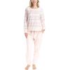 imageMUK LUKS Likely to Lounge Womens 2Piece Pajama Set Minky Fleece Long Sleeve and Jogger Pjs Pijamas de MujerCotton CandyFair Isle