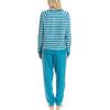 imageMUK LUKS Likely to Lounge Womens 2Piece Pajama Set Minky Fleece Long Sleeve and Jogger Pjs Pijamas de MujerTealStripe