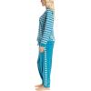 imageMUK LUKS Likely to Lounge Womens 2Piece Pajama Set Minky Fleece Long Sleeve and Jogger Pjs Pijamas de MujerTealStripe