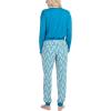 imageMUK LUKS Lounge Loyalist Sweatshirt and Jogger Pajamas Set Womens Pjs Winter WarmTealStamped Palm