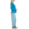 imageMUK LUKS Lounge Loyalist Sweatshirt and Jogger Pajamas Set Womens Pjs Winter WarmTealStamped Palm
