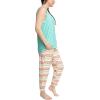 imageMUK LUKS Sleeveless Tank Top and Jogger Sleep Set with Pockets Soft Matching Sleepwear Lounge PJs Conjunto de PijamaAquaMultistripe