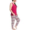 imageMUK LUKS Sleeveless Tank Top and Jogger Sleep Set with Pockets Soft Matching Sleepwear Lounge PJs Conjunto de PijamaRaspberryIkat
