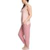 imageMUK LUKS Sleeveless Tank Top and Jogger Sleep Set with Pockets Soft Matching Sleepwear Lounge PJs Conjunto de PijamaRose CloudAnimal