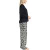 imageMUK LUKS Sweater Weather Womens Pajama 2Piece Set Super Soft Long Sleeve Shirt and Pants Pijama De MujerBlackVine