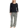 imageMUK LUKS Sweater Weather Womens Pajama 2Piece Set Super Soft Long Sleeve Shirt and Pants Pijama De MujerBlackVine