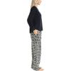 imageMUK LUKS Sweater Weather Womens Pajama 2Piece Set Super Soft Long Sleeve Shirt and Pants Pijama De MujerBlackVine