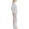 imageMUK LUKS Sweater Weather Womens Pajama 2Piece Set Super Soft Long Sleeve Shirt and Pants Pijama De MujerGreyCamo Blur