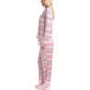 imageMUK LUKS Womens 2 Piece Pajama Set  Silky Veluor Button Down Top and Pajama Pants Lovely Gems Pijamas de MujerColor Block Fairisle