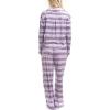 imageMUK LUKS Womens 2 Piece Pajama Set  Silky Veluor Button Down Top and Pajama Pants Lovely Gems Pijamas de MujerPlum Jam Fairisle