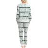 imageMUK LUKS Womens 2 Piece Pajama Set Long Sleeve Shirt and Joggers  Silky Velour Mountain Vibes  Pijamas de MujerCabinside Fairisle