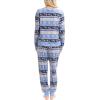 imageMUK LUKS Womens 2 Piece Pajama Set Long Sleeve Shirt and Joggers  Silky Velour Mountain Vibes  Pijamas de MujerSnow Dot