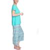 imageMUK LUKS Womens Feel Good Happy Cloud Knit Pajamas Short Sleeve 22 Capri Pant Matching Sleep SetTealBreezy Fairisle