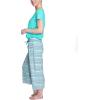 imageMUK LUKS Womens Feel Good Happy Cloud Knit Pajamas Short Sleeve 22 Capri Pant Matching Sleep SetTealBreezy Fairisle