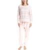 imageMUK LUKS Likely to Lounge Womens 2Piece Pajama Set Minky Fleece Long Sleeve and Jogger Pjs Pijamas de MujerCotton CandyFair Isle