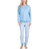 imageMUK LUKS Lounge Loyalist Sweatshirt and Jogger Pajamas Set Womens Pjs Winter WarmBlue Feathers