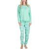 imageMUK LUKS Lounge Loyalist Sweatshirt and Jogger Pajamas Set Womens Pjs Winter WarmGreen Paisley