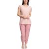 imageMUK LUKS Sleeveless Tank Top and Jogger Sleep Set with Pockets Soft Matching Sleepwear Lounge PJs Conjunto de PijamaRose CloudAnimal
