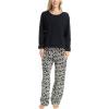 imageMUK LUKS Sweater Weather Womens Pajama 2Piece Set Super Soft Long Sleeve Shirt and Pants Pijama De MujerBlackVine