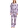 imageMUK LUKS Womens 2 Piece Pajama Set  Silky Veluor Button Down Top and Pajama Pants Lovely Gems Pijamas de MujerPlum Jam Fairisle