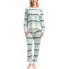 imageMUK LUKS Womens 2 Piece Pajama Set Long Sleeve Shirt and Joggers  Silky Velour Mountain Vibes  Pijamas de MujerCabinside Fairisle