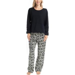 imageMUK LUKS Sweater Weather Womens Pajama 2Piece Set Super Soft Long Sleeve Shirt and Pants Pijama De MujerBlackVine