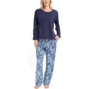 imageMUK LUKS Sweater Weather Womens Pajama 2Piece Set Super Soft Long Sleeve Shirt and Pants Pijama De MujerBluBlu Tie Dye