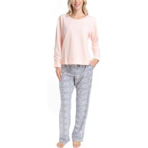 imageMUK LUKS Sweater Weather Womens Pajama 2Piece Set Super Soft Long Sleeve Shirt and Pants Pijama De MujerBlushZig Zag