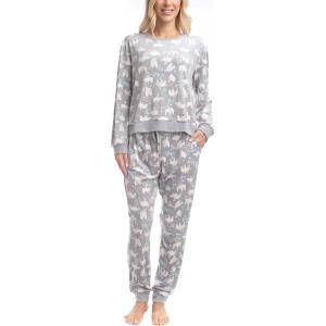 imageMUK LUKS Womens 2 Piece Pajama Set Long Sleeve Shirt and Joggers  Silky Velour Mountain Vibes  Pijamas de MujerBear Crawl