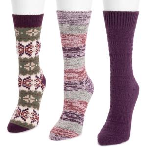 imageMUK LUKS Womens Boot Socks 3pkBoyzenberry