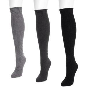 imageMUK LUKS womens Microfiber Socks 3 Pair PackDk Neutral