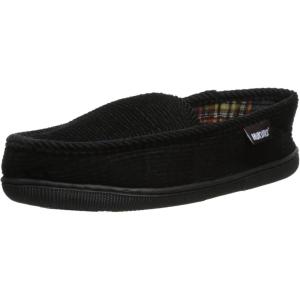 imageMuk Luks Mens Corduroy Moccasin with Flannel LiningBlack