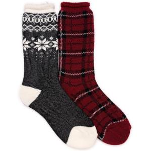 imageMUK LUKS womens Tall Heat Retainers 2 Pair PackBlackRed
