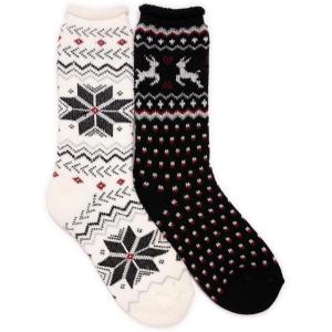 imageMUK LUKS womens Tall Heat Retainers 2 Pair PackIvoryBlack